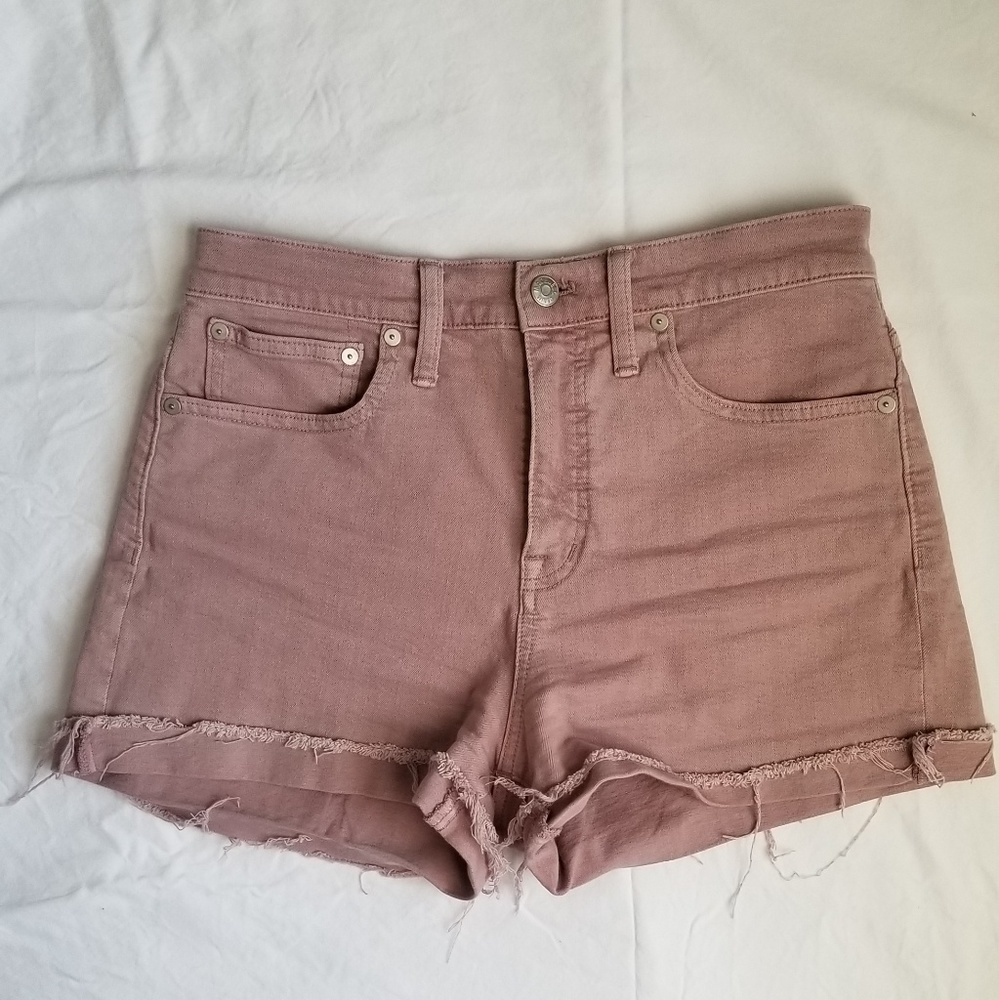 MADEWELL pink lilac cut off shorts